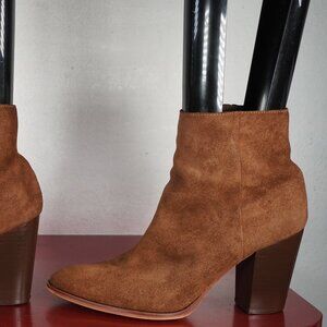 Women's Sam Edelman Brown Leather Suede High Heel Ankle Fashion Boots 11